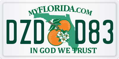 FL license plate DZDD83