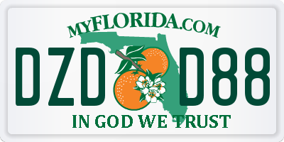 FL license plate DZDD88