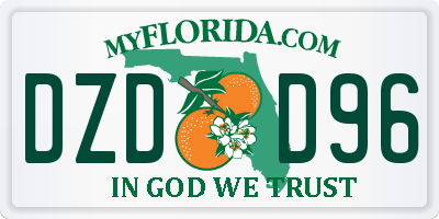 FL license plate DZDD96