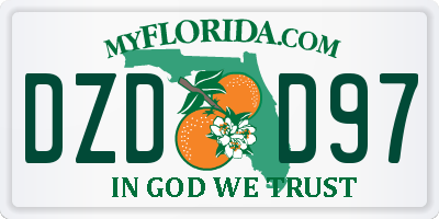 FL license plate DZDD97