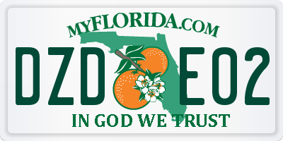 FL license plate DZDE02