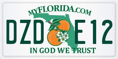 FL license plate DZDE12