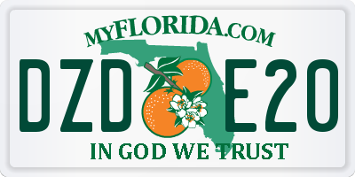 FL license plate DZDE20