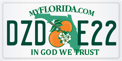 FL license plate DZDE22