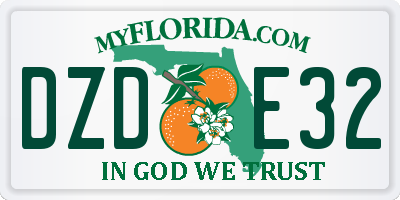 FL license plate DZDE32