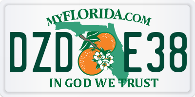 FL license plate DZDE38