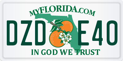 FL license plate DZDE40