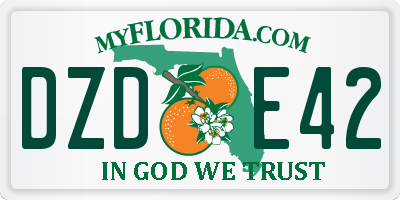 FL license plate DZDE42