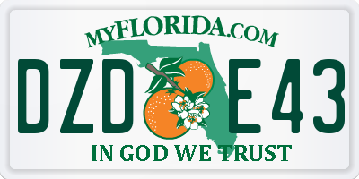 FL license plate DZDE43