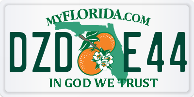 FL license plate DZDE44