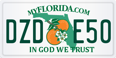 FL license plate DZDE50
