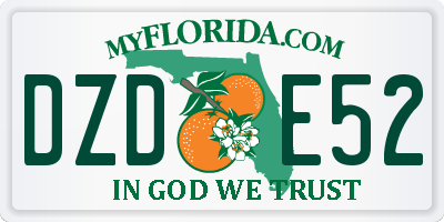 FL license plate DZDE52