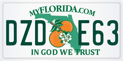 FL license plate DZDE63
