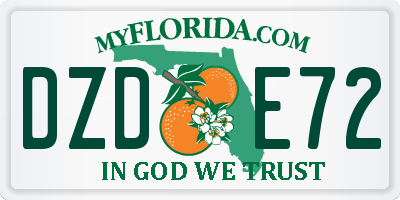 FL license plate DZDE72