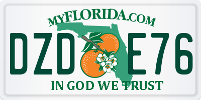 FL license plate DZDE76