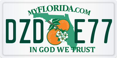 FL license plate DZDE77