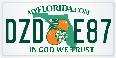 FL license plate DZDE87