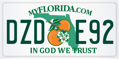 FL license plate DZDE92