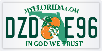 FL license plate DZDE96