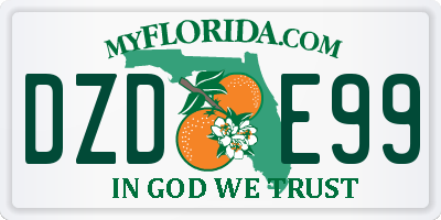 FL license plate DZDE99