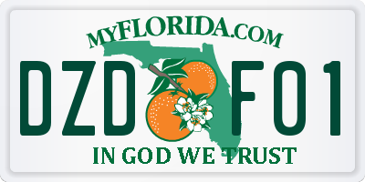 FL license plate DZDF01