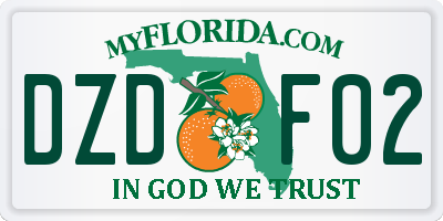 FL license plate DZDF02