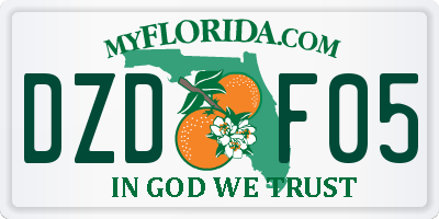 FL license plate DZDF05