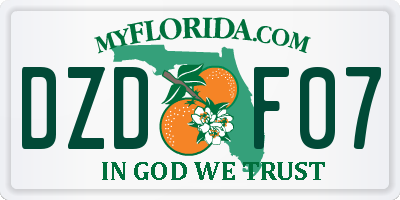 FL license plate DZDF07