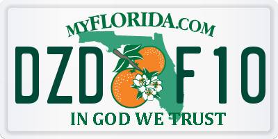 FL license plate DZDF10