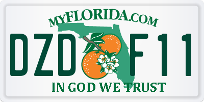FL license plate DZDF11
