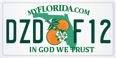 FL license plate DZDF12