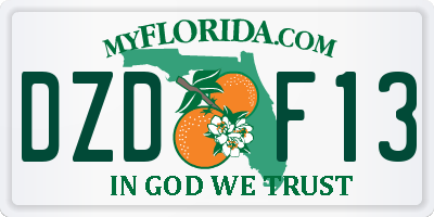 FL license plate DZDF13