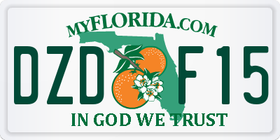 FL license plate DZDF15