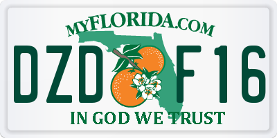 FL license plate DZDF16