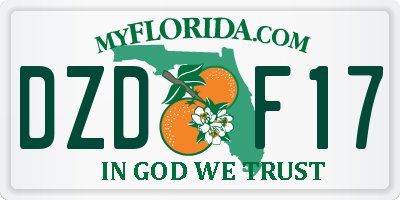 FL license plate DZDF17