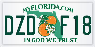 FL license plate DZDF18