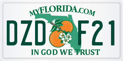 FL license plate DZDF21