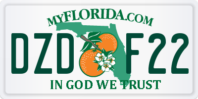 FL license plate DZDF22