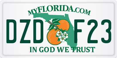 FL license plate DZDF23