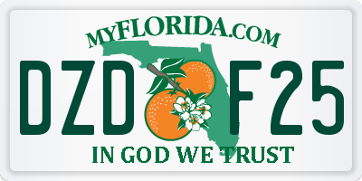 FL license plate DZDF25