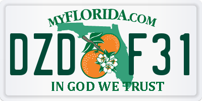 FL license plate DZDF31