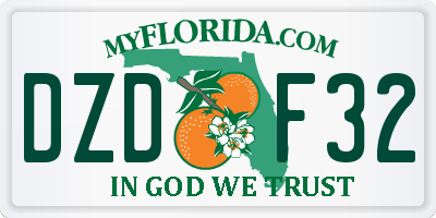 FL license plate DZDF32