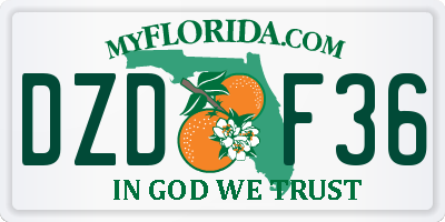 FL license plate DZDF36