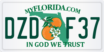 FL license plate DZDF37