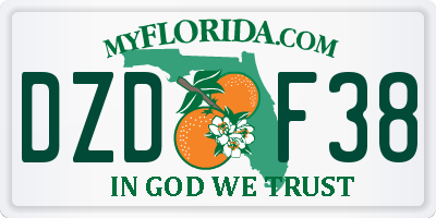 FL license plate DZDF38