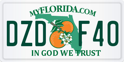FL license plate DZDF40