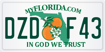 FL license plate DZDF43