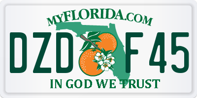 FL license plate DZDF45