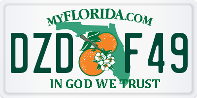 FL license plate DZDF49