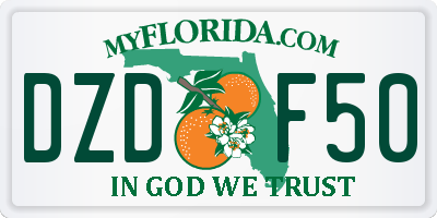 FL license plate DZDF50